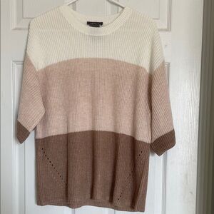 Matty M Cream and Brown Block Sweater